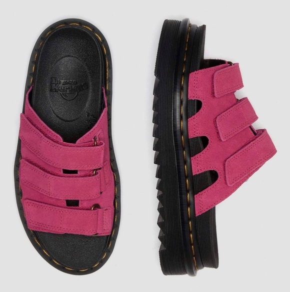 Dr. Martens Shoes - Dr. Martens Raine Slide in Fuschia Pink